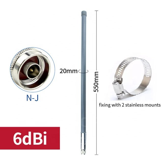 55cm 433MHz 470 MHz Lora Antenna 6dbi omni fiberglass outdoor antenna N male for wireless communication iot