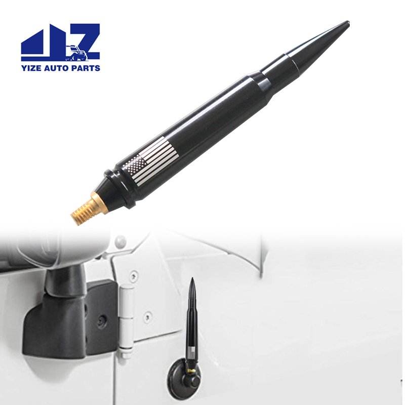 Bullet Antenna Mast for Jeep Wrangler TJ JK JL JT Gladiator JT Accessories Radio Antenna Replacement US Flag Pattern