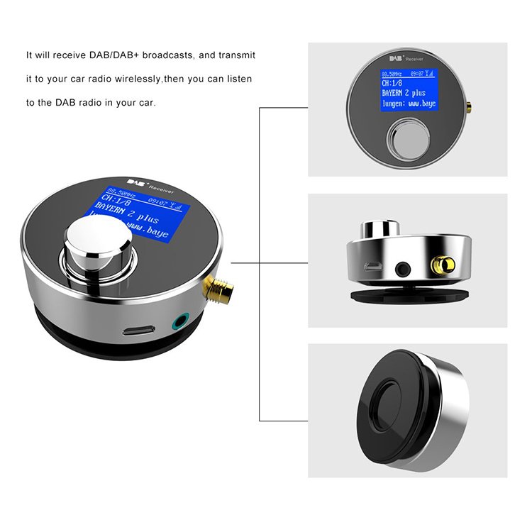 LCD Screen Portable Radio DAB Receiver Transmit the DAB/DAB+ Radio Car Stereo System by Aux Output