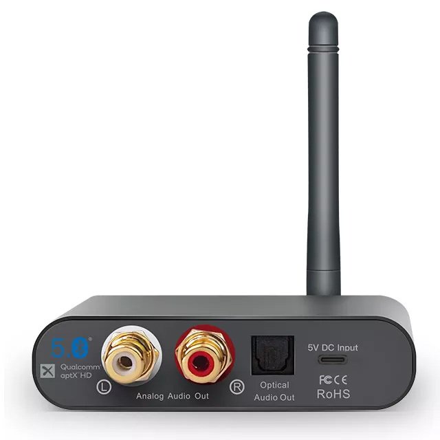 Loseless Hi-Fi Bluetooth Receiver Wireless Audio Transmitter for TV Car Stereo Speaker Music Streaming