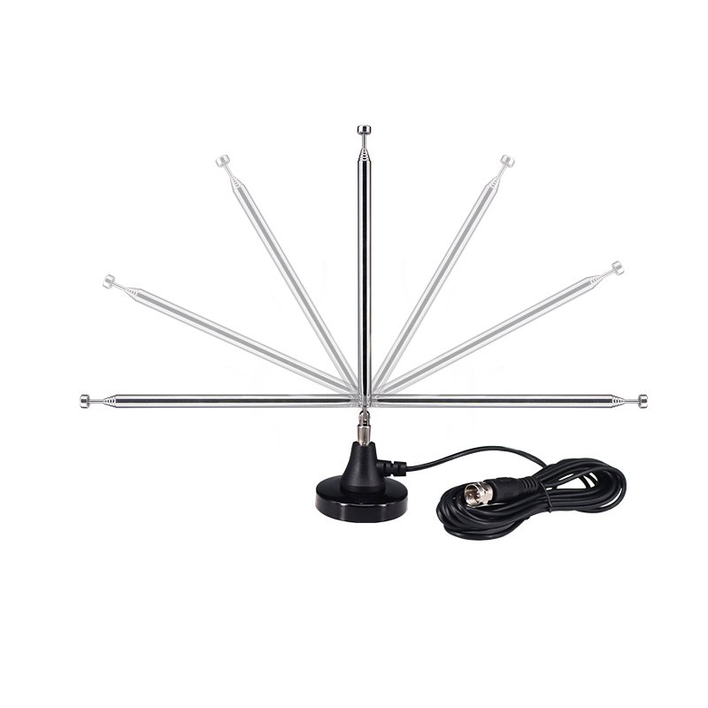 Indoor Stretch Magnetic Base Telescopic Car Radio AM FM Antenna DVB-T VHF UHF Digital HDTV Antenna