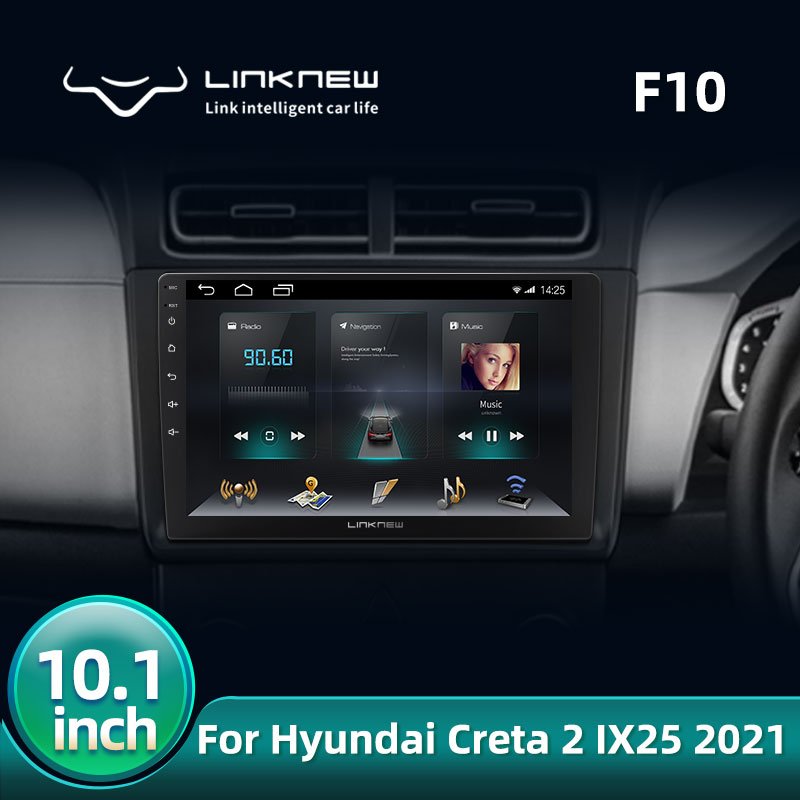 LINKNEW F10 Android 8.1 Screen Car Radio DVD Player GPS Navigation for Hyundai Creta 2 IX25 2021
