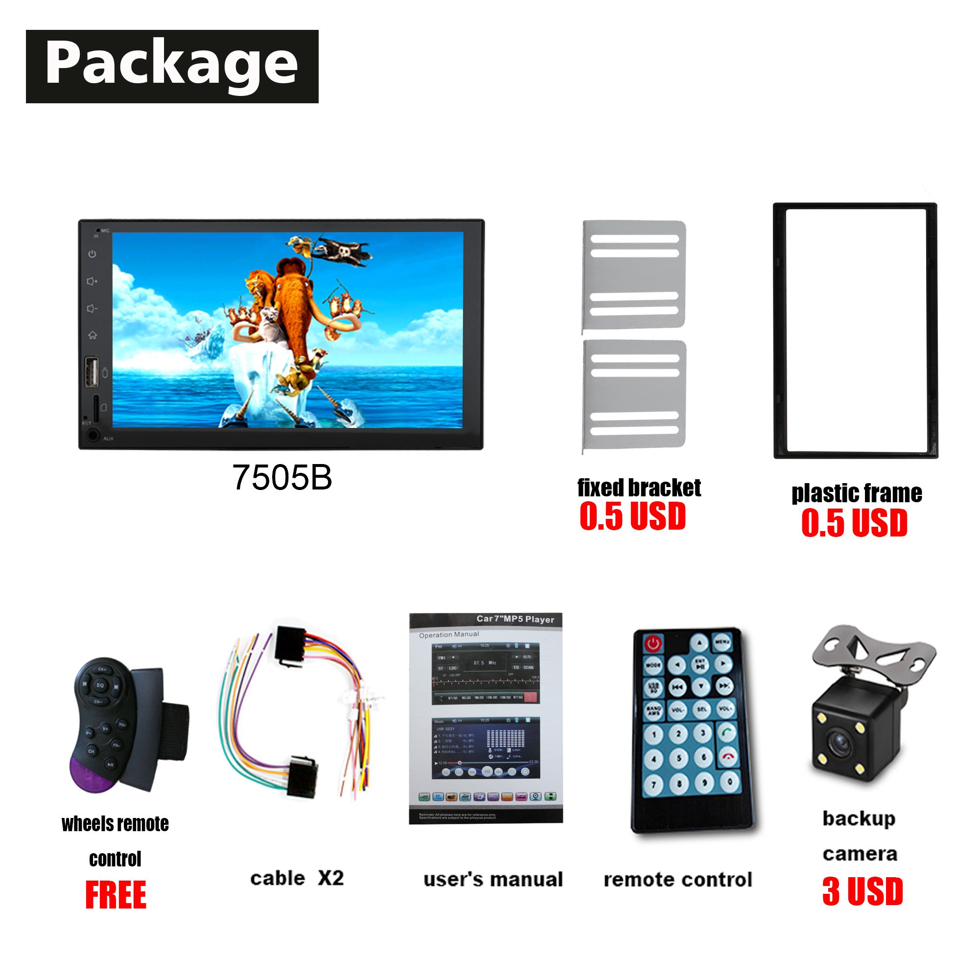 7 Inch Mp5 Cheap Double Retro Touch Screen Joying Player Nitro Control Tape 2 Din 2din Blue Tooth Mp3 Usb Antenna Car Radio