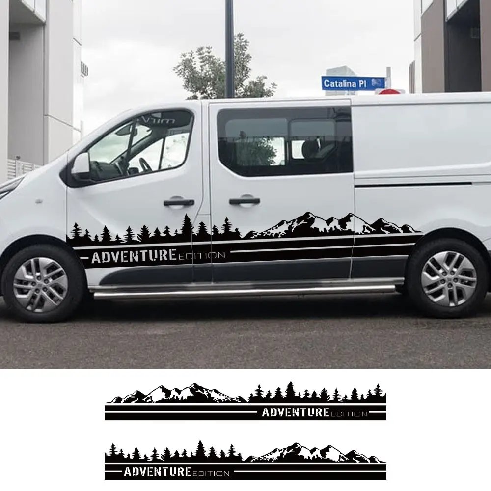 2PCS Car Door Stickers For Renault Trafic 3 2 MK1 MK2 MK3 Tuning Accessories Camper Van Side Stripes Graphics Vinyl Film Decals