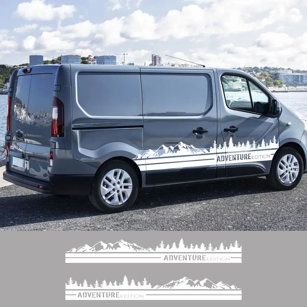 2PCS Car Door Stickers For Renault Trafic 3 2 MK1 MK2 MK3 Tuning Accessories Camper Van Side Stripes Graphics Vinyl Film Decals