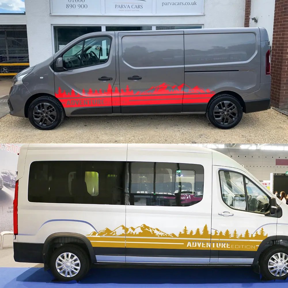 2PCS Car Door Stickers For Renault Trafic 3 2 MK1 MK2 MK3 Tuning Accessories Camper Van Side Stripes Graphics Vinyl Film Decals