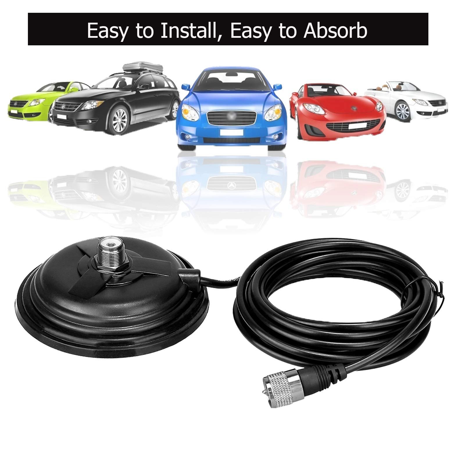 CA35 Communication Magnetic Roof Mount Base SL16 Coaxial Cable UHF CB Mobile Radio Transceiver Antenna Accessories for Car Bus