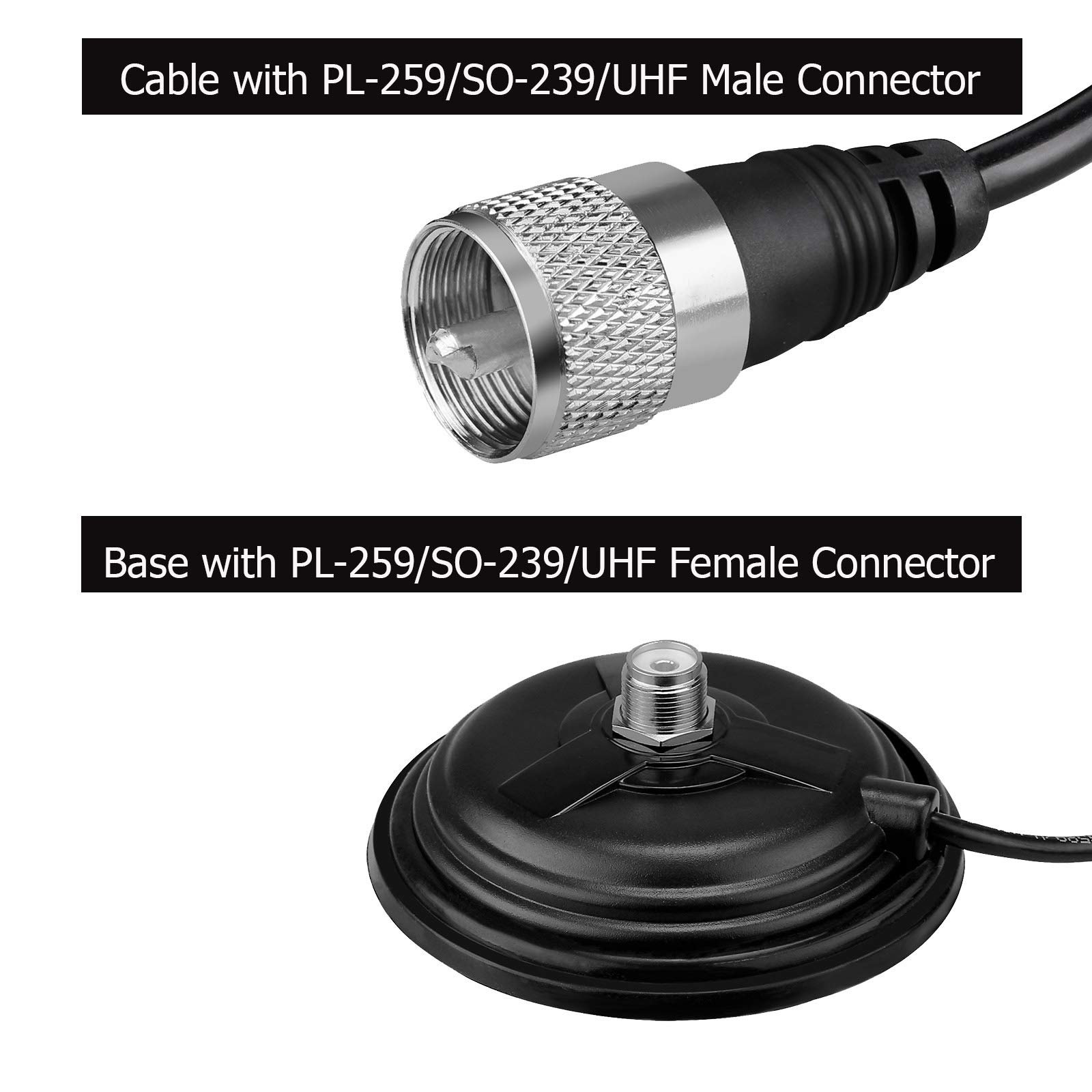 CA35 Communication Magnetic Roof Mount Base SL16 Coaxial Cable UHF CB Mobile Radio Transceiver Antenna Accessories for Car Bus