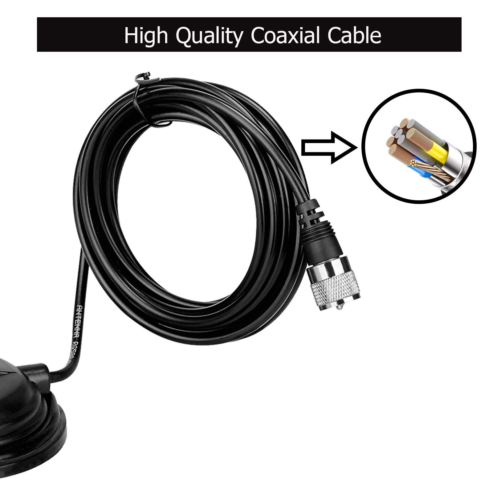 CA35 Communication Magnetic Roof Mount Base SL16 Coaxial Cable UHF CB Mobile Radio Transceiver Antenna Accessories for Car Bus