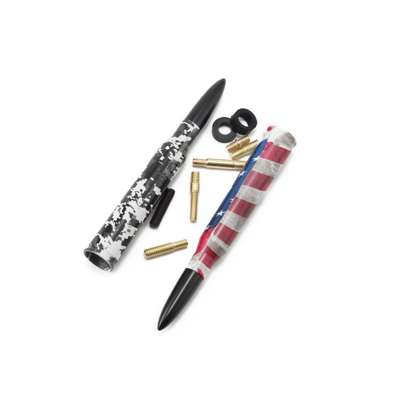Car Antenna Aluminum Alloy Durable Bullet Antenna, Universal Antenna Bullet Design for Personality Modification