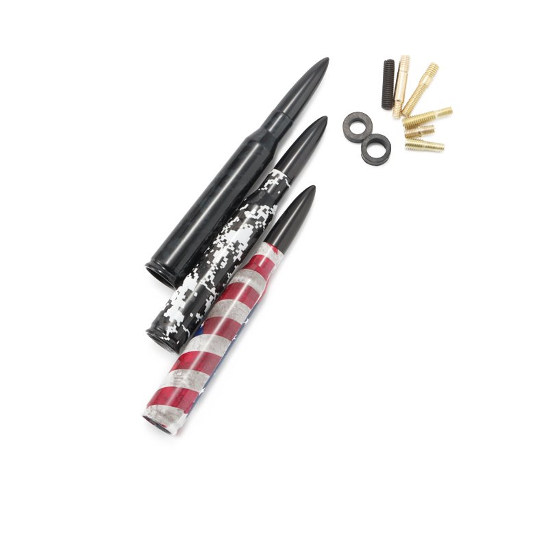 Car Antenna Aluminum Alloy Durable Bullet Antenna, Universal Antenna Bullet Design for Personality Modification