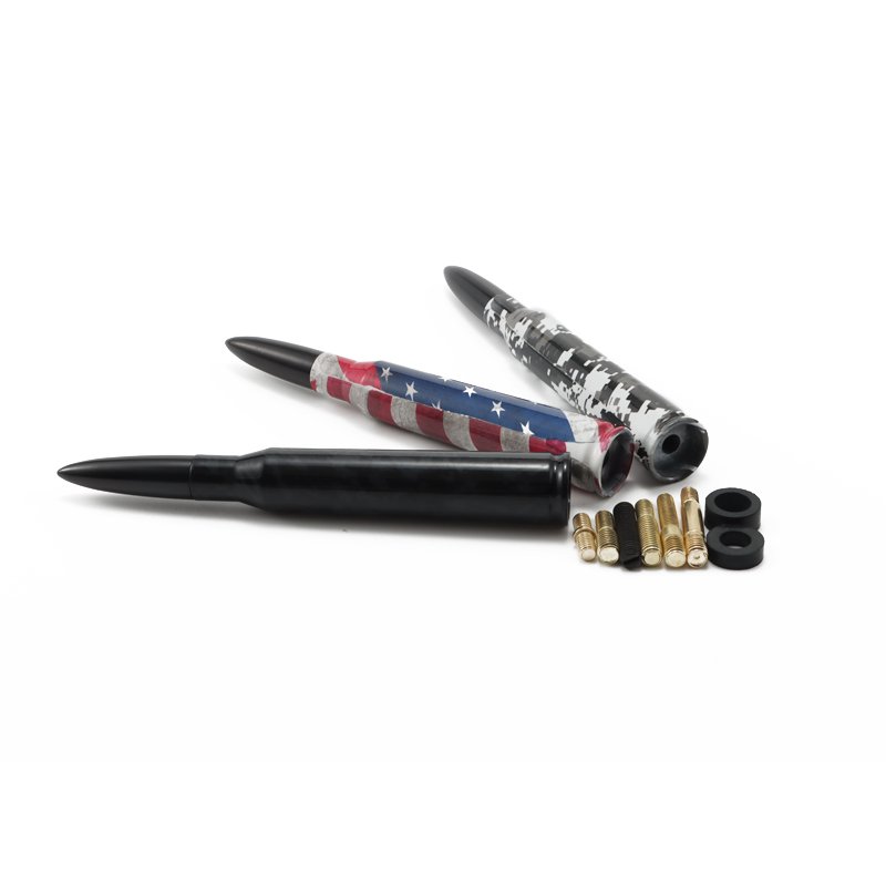 Car Antenna Aluminum Alloy Durable Bullet Antenna, Universal Antenna Bullet Design for Personality Modification