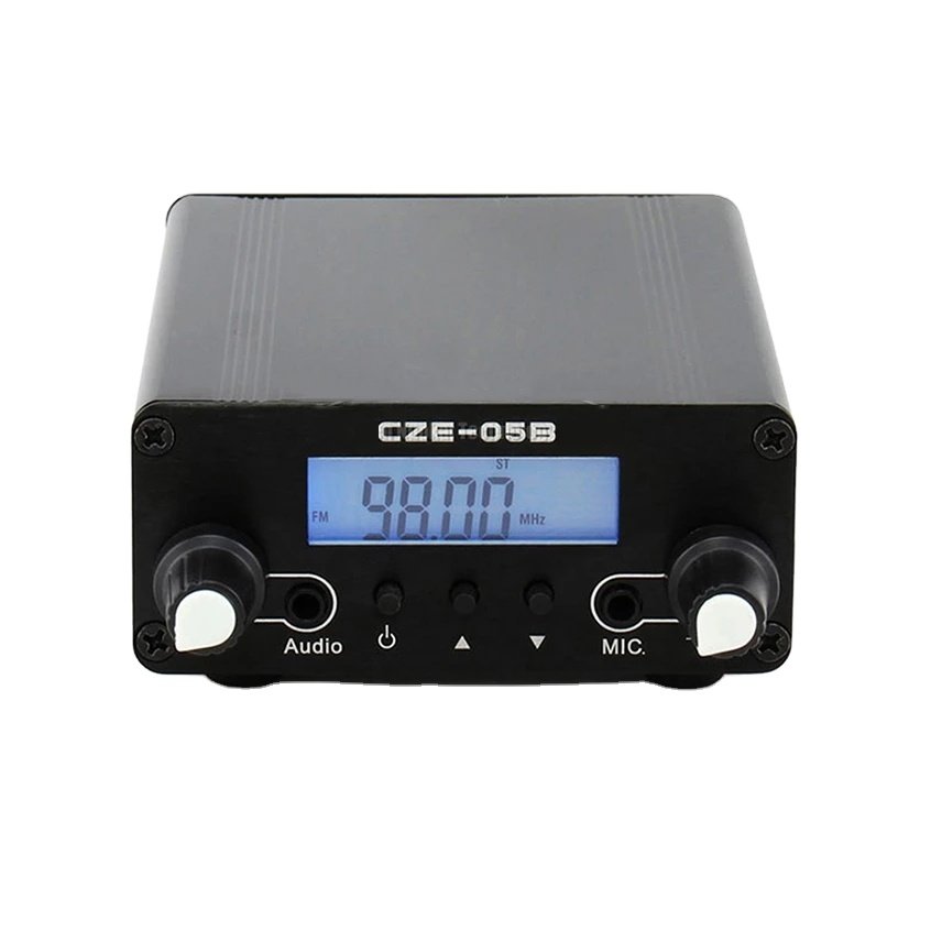 CZE-05B LCD PLL 76MHz~108MHz FM Long Range 0.5W FM Stereo Broadcast Transmitter+Antenna+Power Adapter