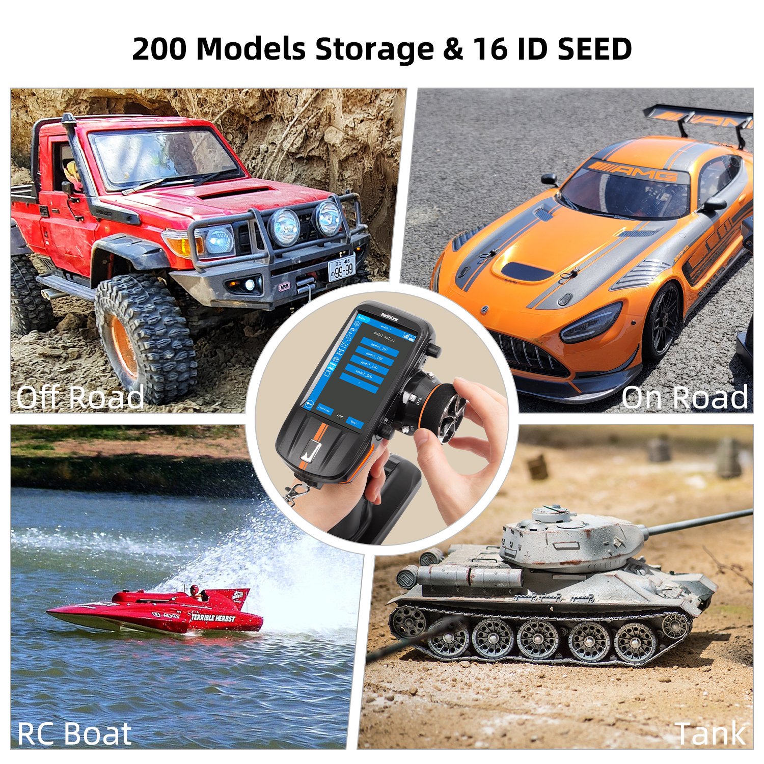 RadioLink 8 Channels FPV IPS Full Color Touch Screen RC Transmitter RC8X with R8FG Receiver 8CH RC Radio for RC Car/Boat