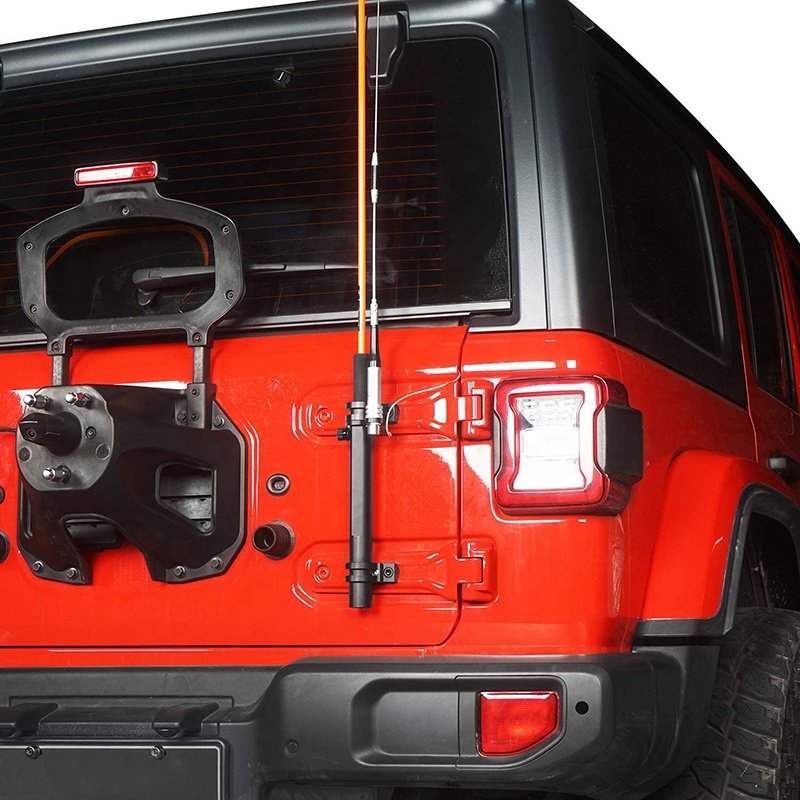 LLevo J/eep Flag Mount with CB Antenna Base JL Tailgate Antenna Flagpole Holder