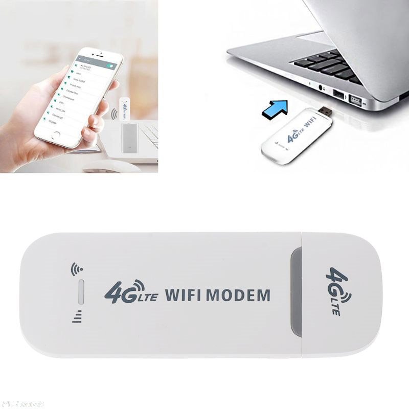 4G WiFi Router 100Mbps USB Modem Wireless Broadband Mobile Hotspot LTE 3G/4G Unlock Dongle with SIM Slot Stick Date Card