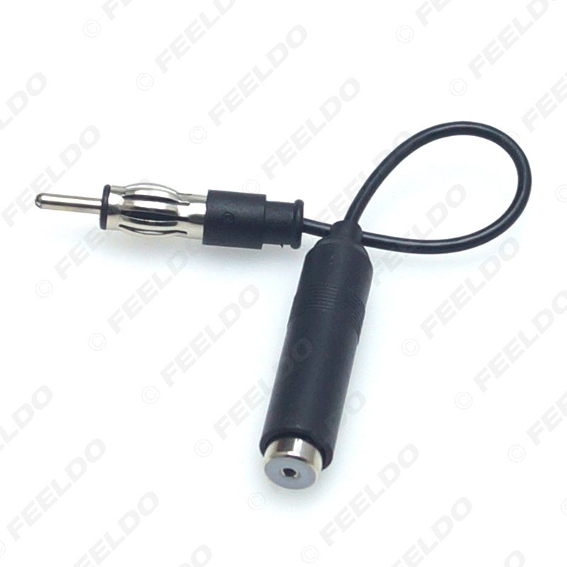 Auto Car Stereo Audio Radio ISO to DIN Male Aerial AM/FM Antenna Extension Cable Plug Adapter