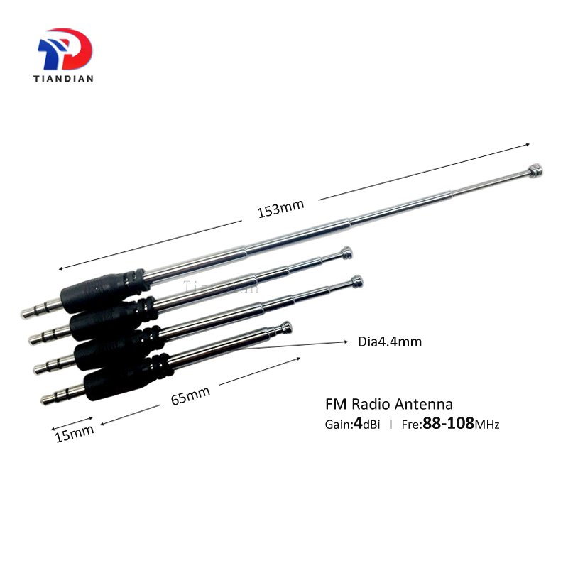 External Mobile Phone Car Telescopic Wireless Antenna DC 3.5mm FM Radio Antenna