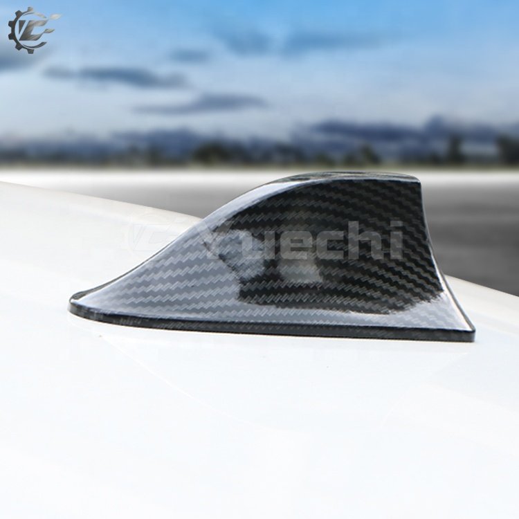 Yuechi Wireless Outdoor Carbon Fiber Shark Fin Antenna Roof Decoration Car Radio AM/FM Shark Fin Roof for Universal