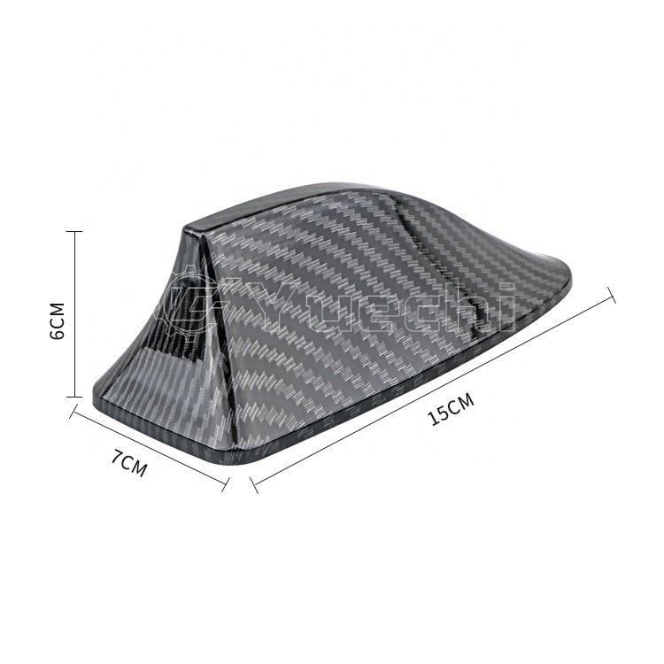 Yuechi Wireless Outdoor Carbon Fiber Shark Fin Antenna Roof Decoration Car Radio AM/FM Shark Fin Roof for Universal