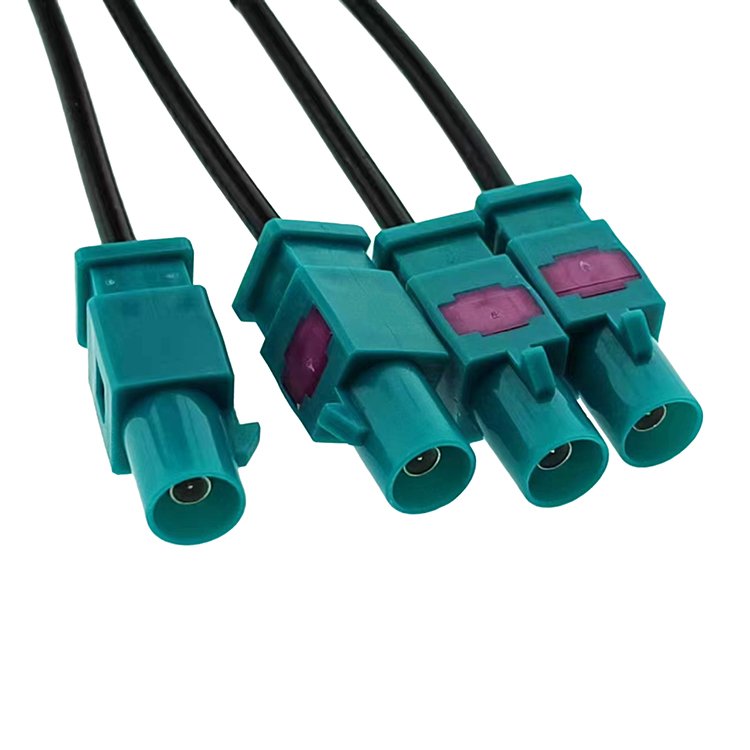 TE 4Pin Mini Male Fakra HFM Z Connector Green to Male Fakra Z *4 Automotive Cable Assembly for Car Stereo Radio Antenna LVDS GPS