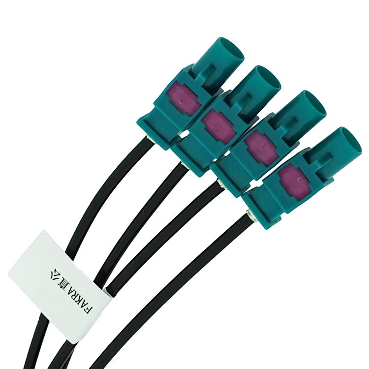 TE 4Pin Mini Male Fakra HFM Z Connector Green to Male Fakra Z *4 Automotive Cable Assembly for Car Stereo Radio Antenna LVDS GPS