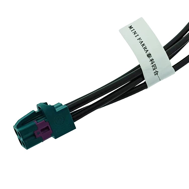 TE 4Pin Mini Male Fakra HFM Z Connector Green to Male Fakra Z *4 Automotive Cable Assembly for Car Stereo Radio Antenna LVDS GPS