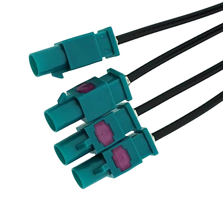 TE 4Pin Mini Male Fakra HFM Z Connector Green to Male Fakra Z *4 Automotive Cable Assembly for Car Stereo Radio Antenna LVDS GPS