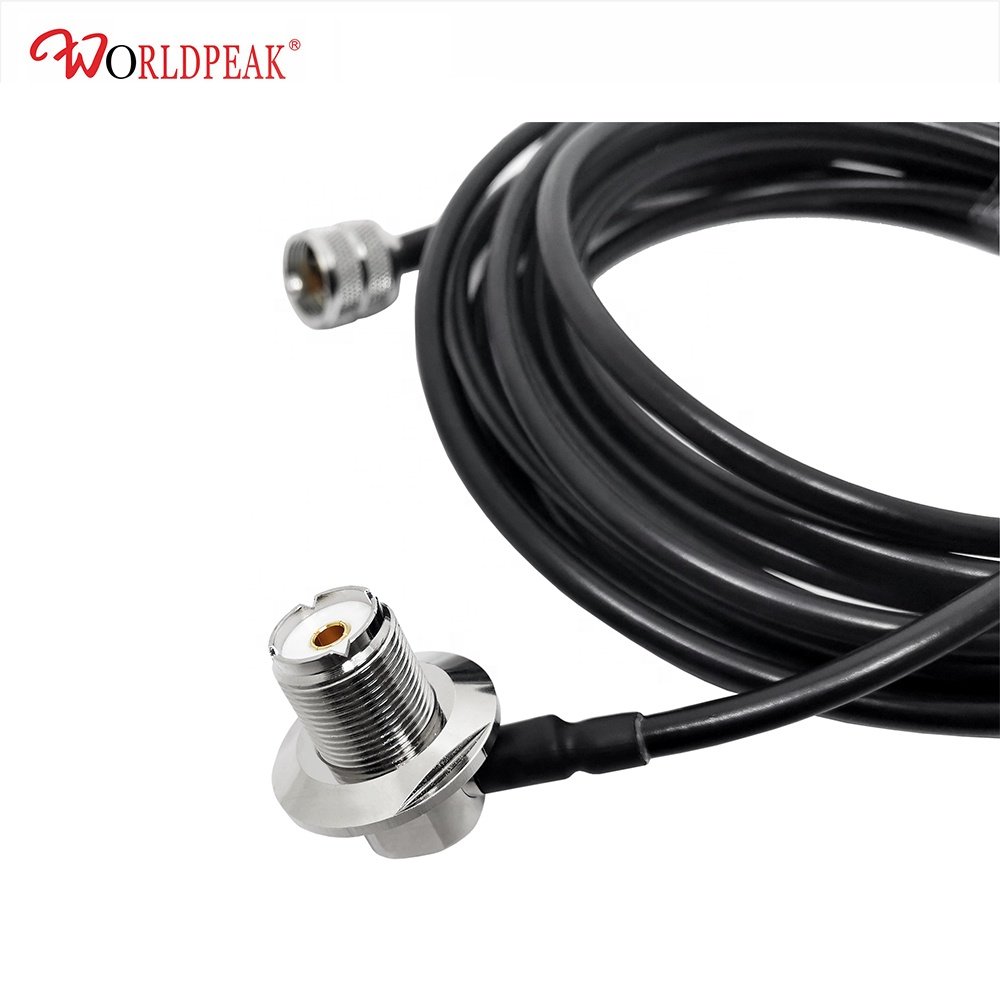 Uhf Pl-259 Male To Uhf So-239 Female Cable For Car Antenna Jack Rf Connector RG58 black Jumper cable assembly