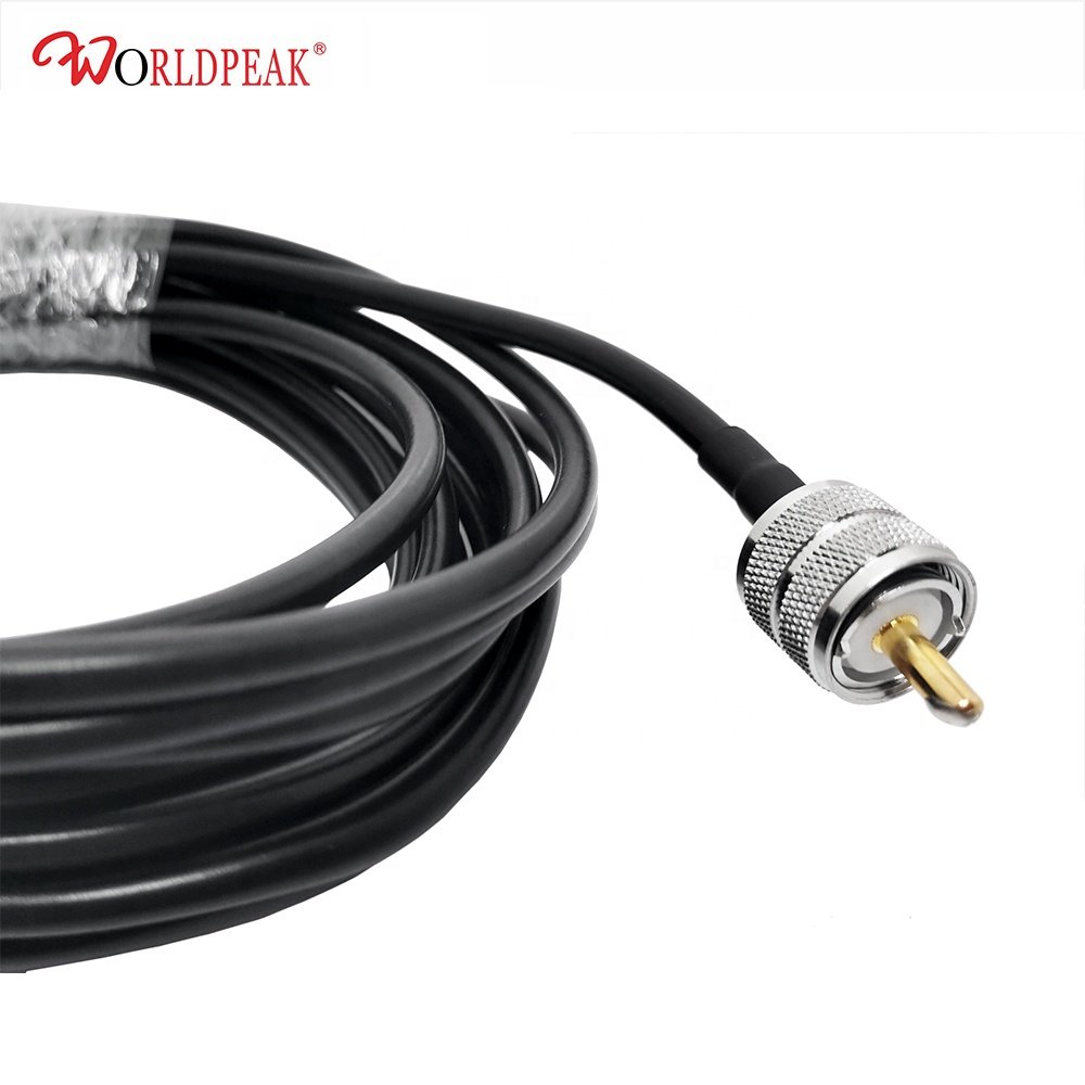 Uhf Pl-259 Male To Uhf So-239 Female Cable For Car Antenna Jack Rf Connector RG58 black Jumper cable assembly