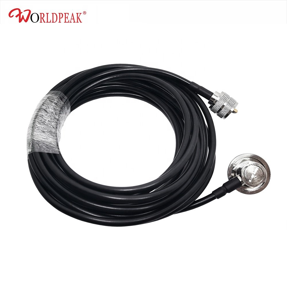 Uhf Pl-259 Male To Uhf So-239 Female Cable For Car Antenna Jack Rf Connector RG58 black Jumper cable assembly