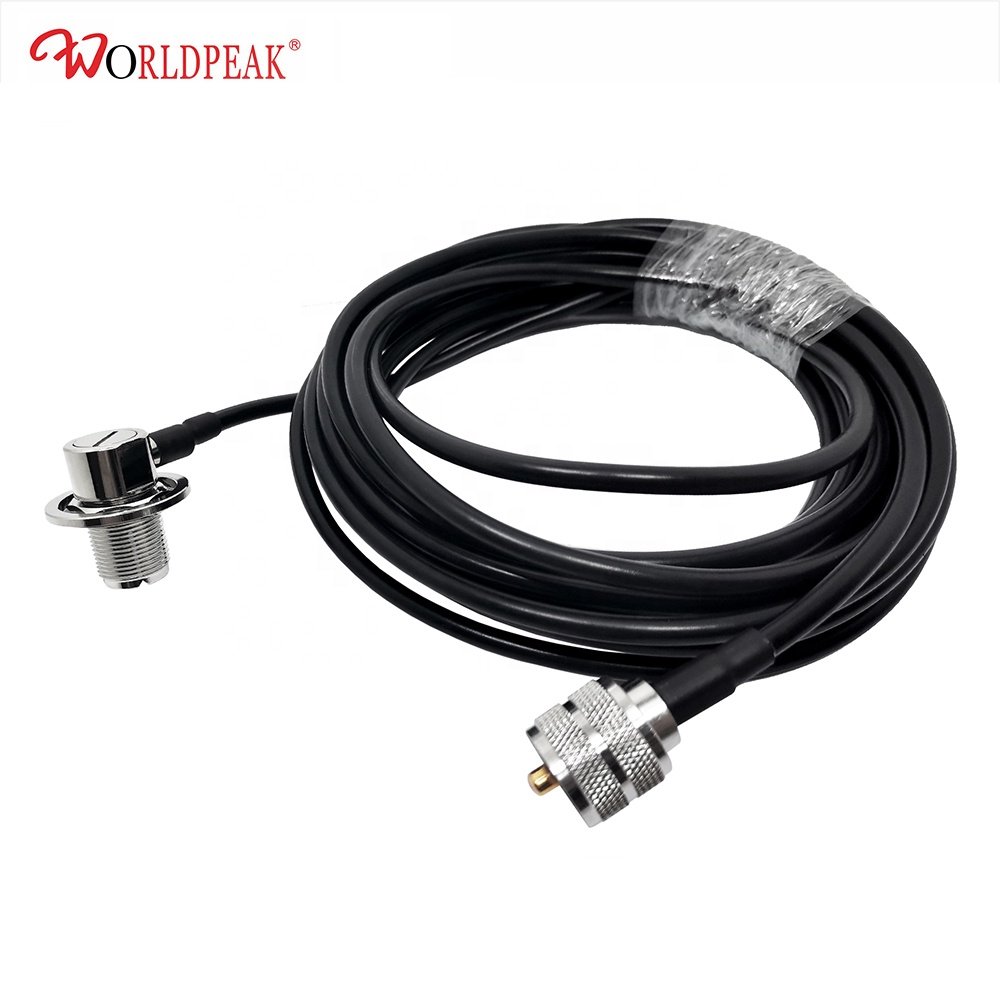 Uhf Pl-259 Male To Uhf So-239 Female Cable For Car Antenna Jack Rf Connector RG58 black Jumper cable assembly