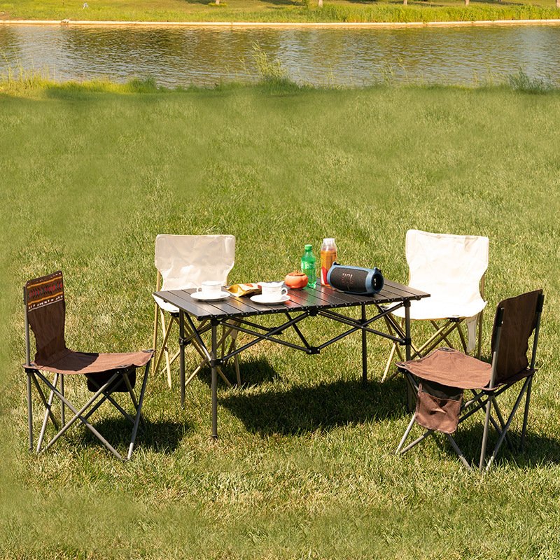 Outdoor Folding Tables and Chairs Portable Aluminum Alloy Table Camping Picnic Outing Car Barbecue Home Egg Roll Table