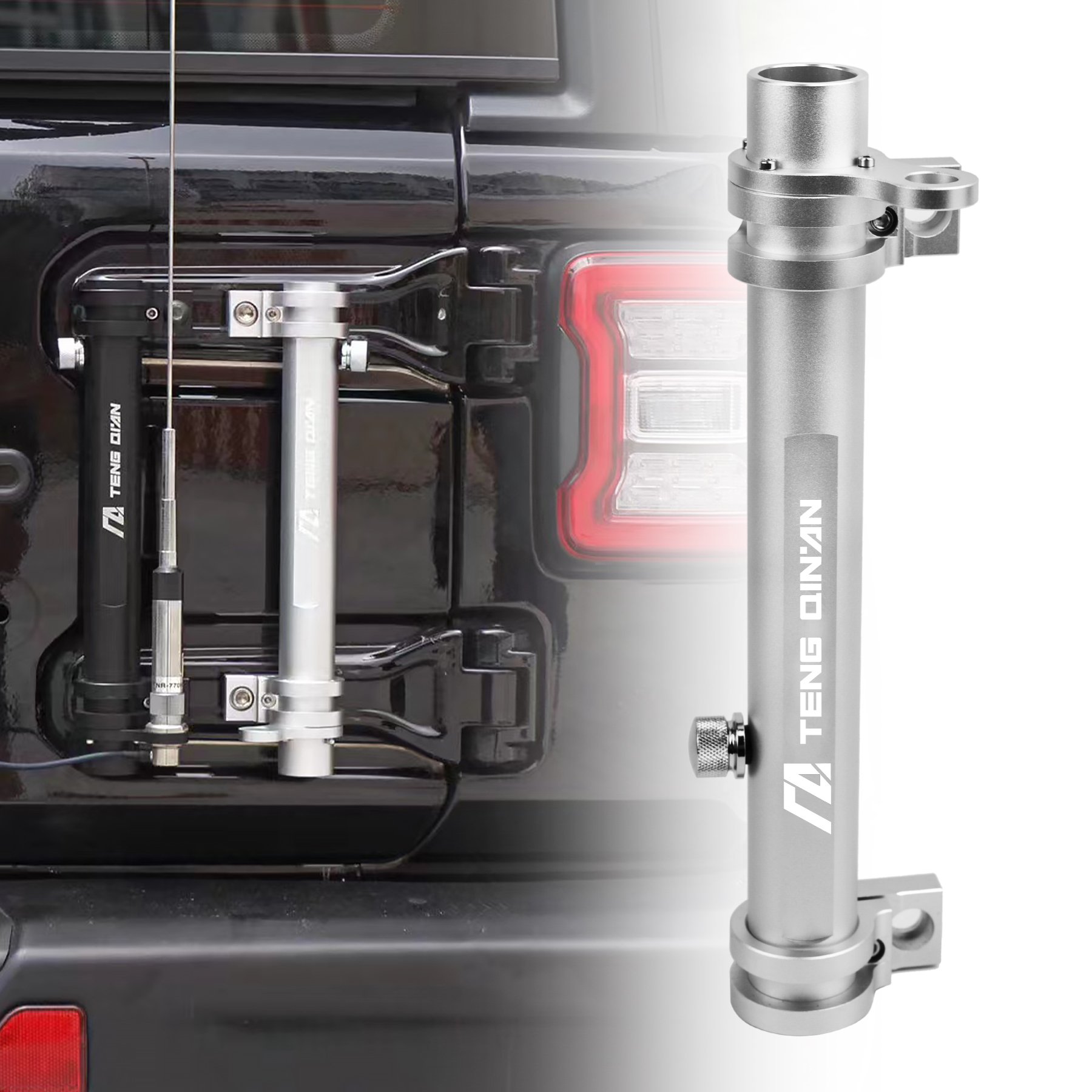 Off-road Accessories CNC Aluminum Flagpole Antenna Mount Holder Bracket Car Flagpole Mount for 18-20 Jeep Wrangler JK JL