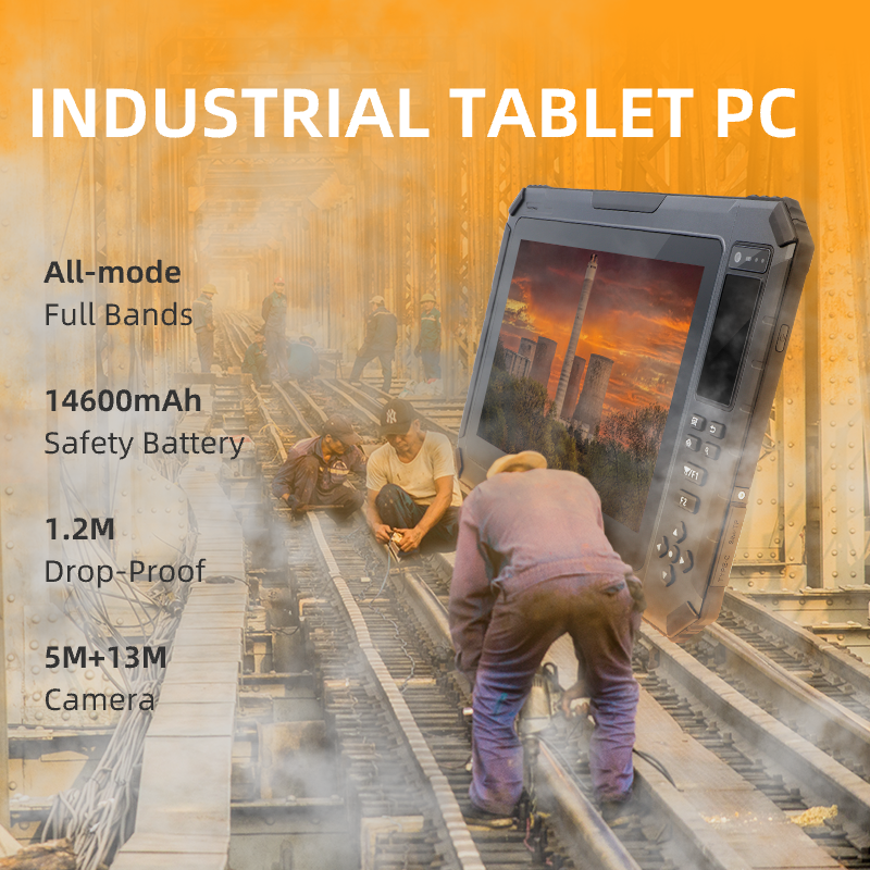 HUGEROCK T101 8GB 14600mAh Droproof 1000nit high light Portable 10 Inch With Qr Rfid 1d 2d Barcode Scanner ip65 Tablet PC