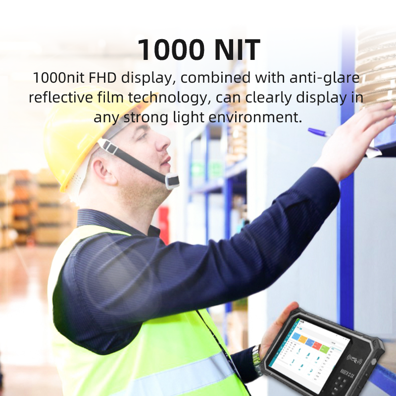 HUGEROCK R80 1000 Nit Android 8-inch Industrial Tablet Pc Waterproof RFID/NFC Reader Dual Barcode Scanner NFC Touch Screen