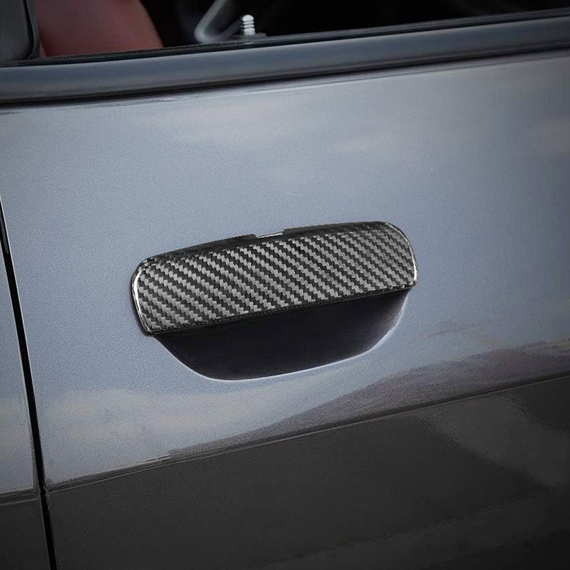 Shasha Carbon Fiber Door Handle Decorative Sticker Carbon Fiber Car Accessories for Dodge Challenger/Charger 2011-2024