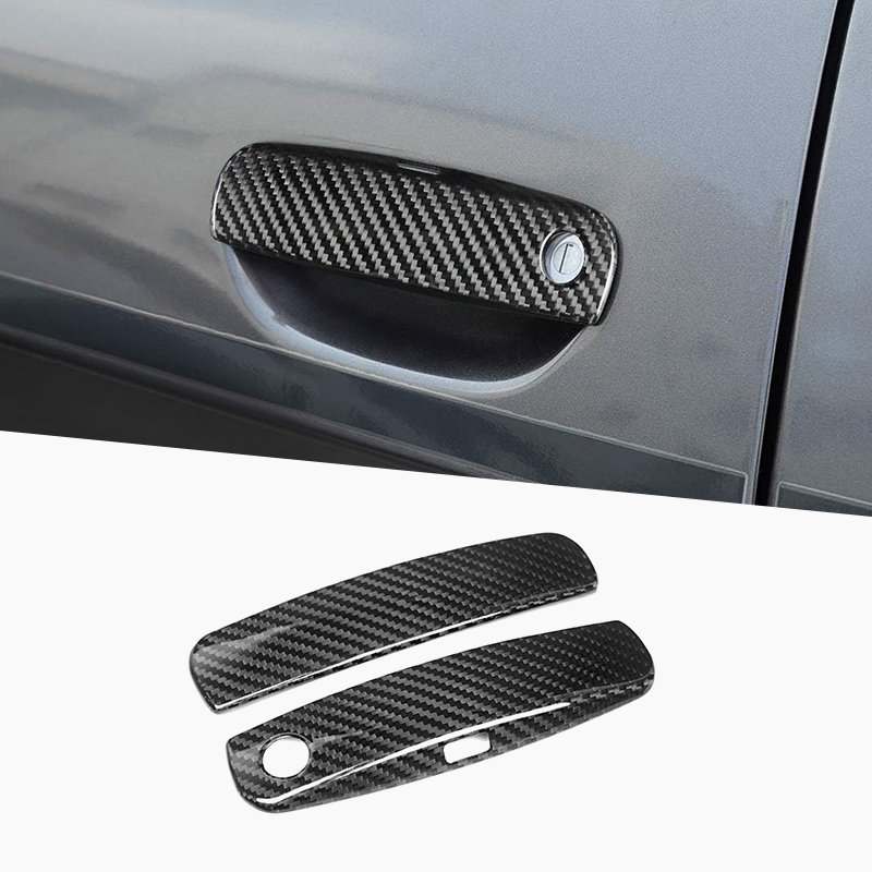 Shasha Carbon Fiber Door Handle Decorative Sticker Carbon Fiber Car Accessories for Dodge Challenger/Charger 2011-2024