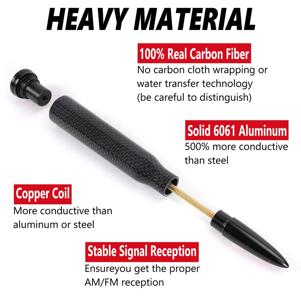Refitted Car Accessories Customize Logo Carbon Fiber Bullet Antenna Decoration Short Off Road Universal Model Bullet Car Antenna