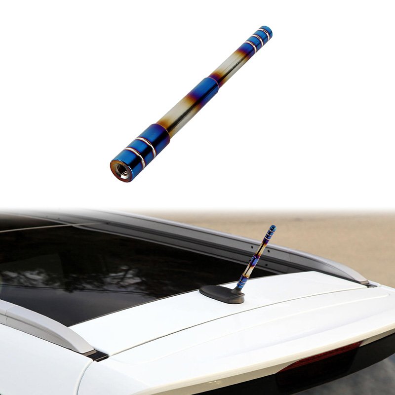 Decorative Antenna Aluminum Alloy Burnt Blue Look Antenna Universal Modeling Decorating Parts Car Accessories