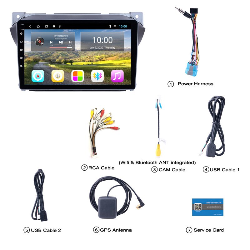 2G RAM 9 Inch Android 10 Car Multimedia Player for Suzuki Alto 2009 2010 2011 2012 2013 2014 2015 2016 Quad-core GPS Wifi