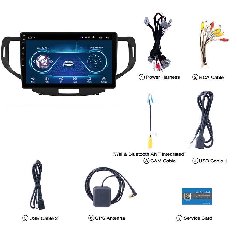 For Honda Accord 8 2008 2009 2010 2011 2012 Car Radio Multimedia Video Player Navigation GPS Android 10 Dvd(5ec1ec31)