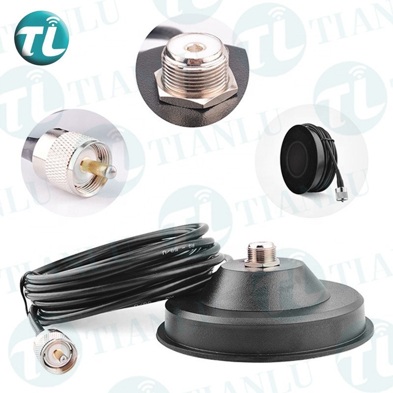 SO239 Car Antenna Mag Mount 150Mm Base Strong Magnetism Coaxial Cable Mobile Antenna Accessory