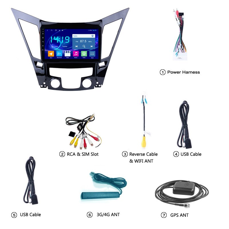 4G+64G Car Radio GPS Navigation System for 2011 2012 2013 2014 2015 HYUNDAI Sonata I40 I45 Android 10 IP~