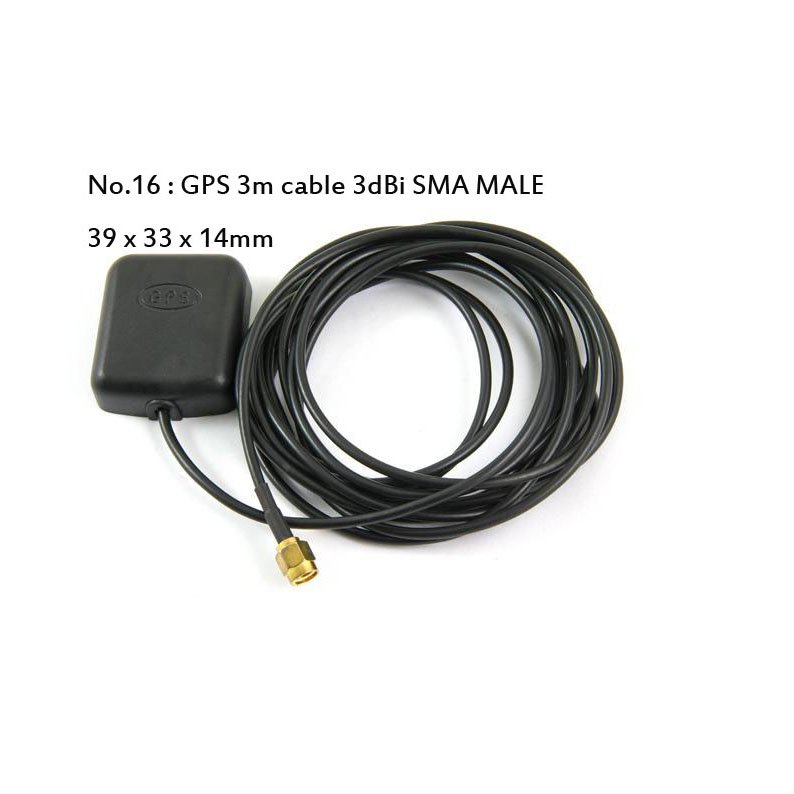Acceptable customized OEM External Car 1575.42MHz GPS tracker Antenna With 3 Meters cable SMA-Male connector
