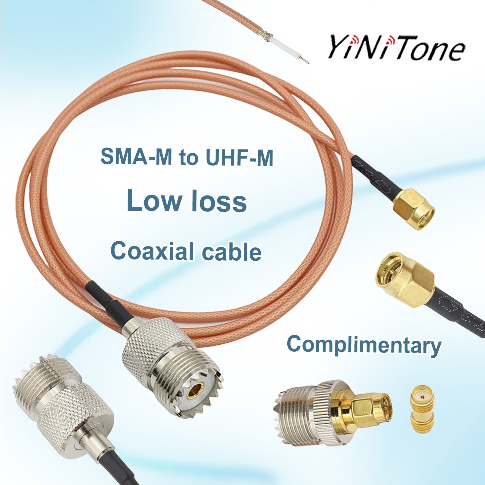 Low Loss RG316 Coaxial Cable for Handheld Antenna Walkie Talkie SMA Male/female to UHF SO239 Female/male Durability Adapter Kit
