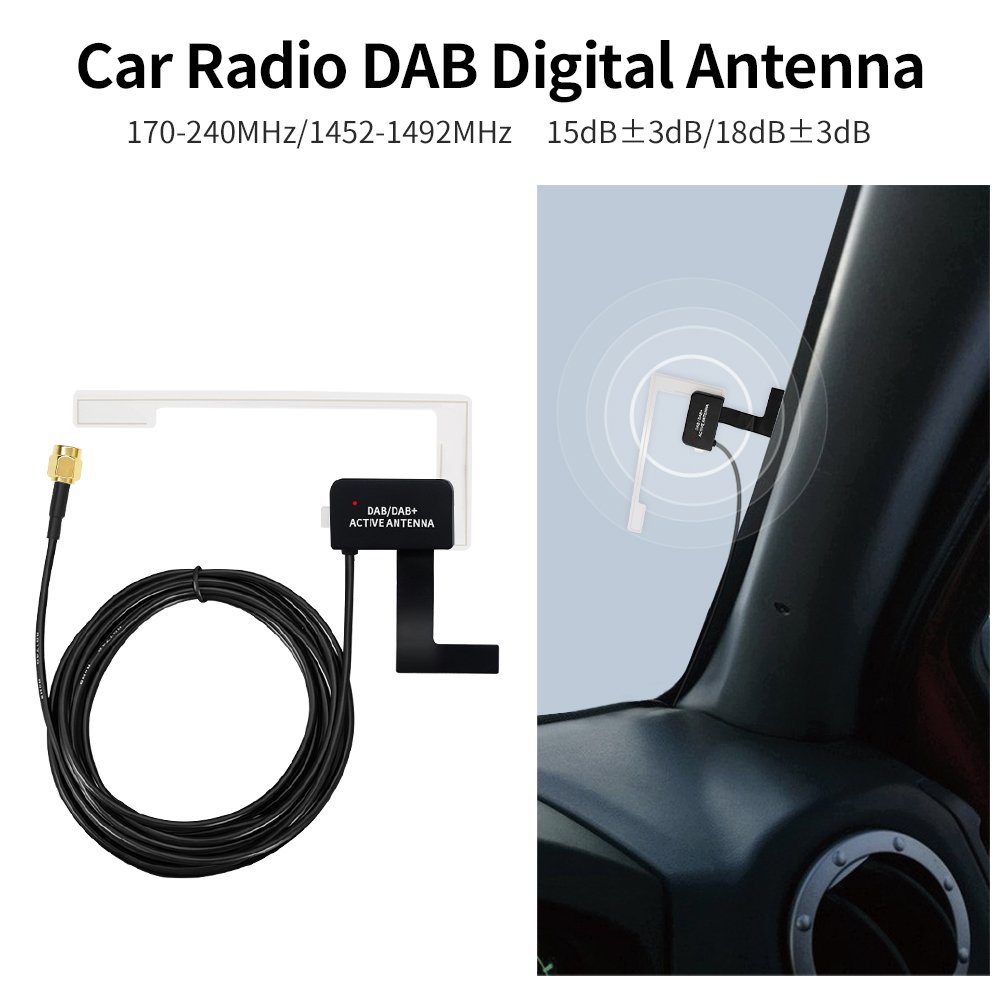 2in1 Car Digital Radio DAB Antenna+ USB File Docking Signal Receiver DAB Sticker Antenna With USB Type Signal Transmitter