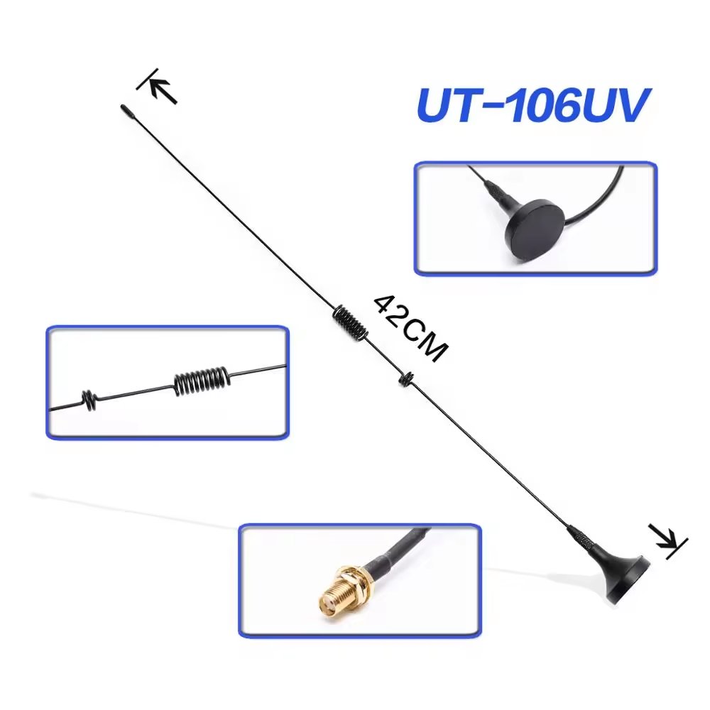 UT-106UV Long Range Outdoor Dual Band VHF +UHF Loop Magnetic Vehicle-mounted Antenna UT-106 Walkie Talkie Car Radio Anteena
