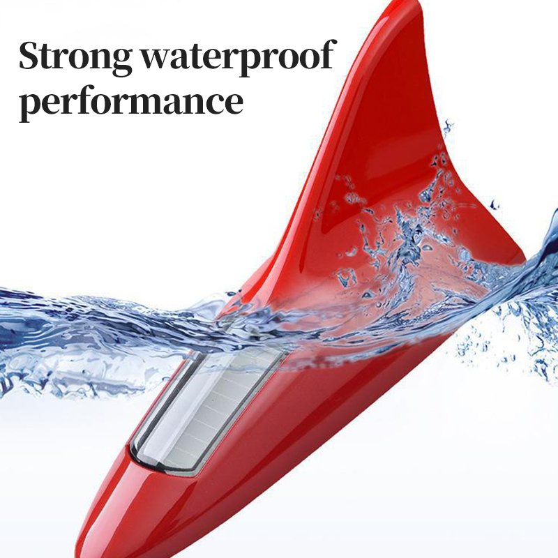 Universal Car Decorative Antenna Solar Powered Shark Fin Shaped Solar Energy LED Warning Light Car Solar Antenna Led Light