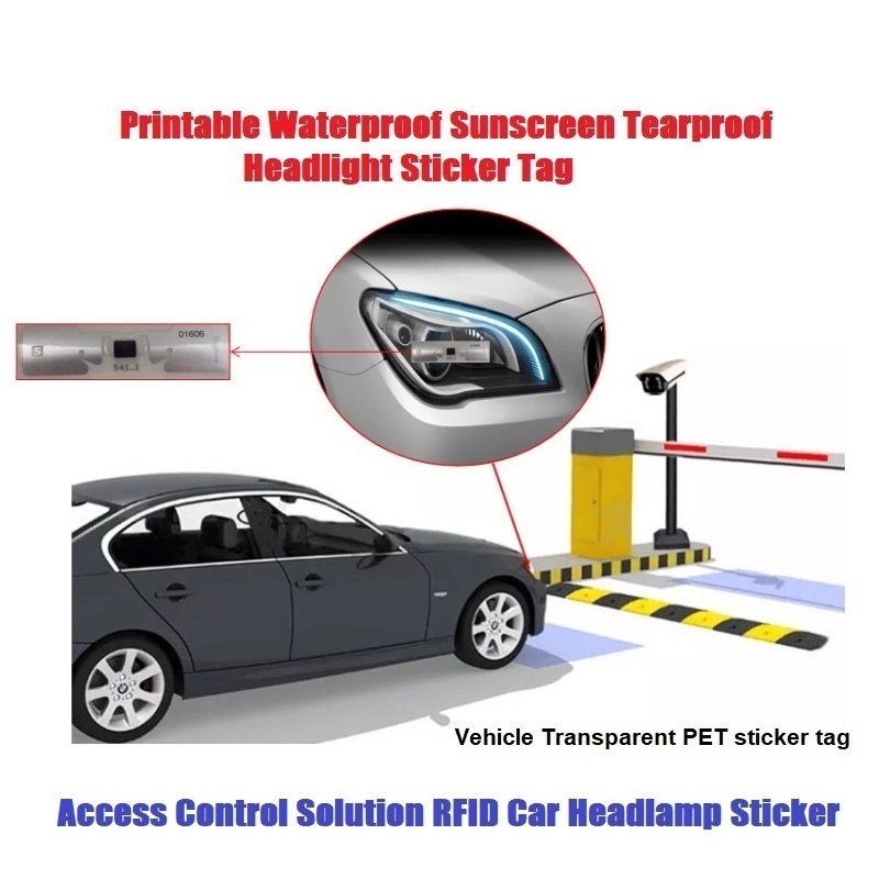 UVHF Vehicle Anti-Detachment Electronic Tag RFID Remote Reading PVC Windshield Vehicle Identification Card Sticker